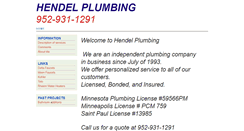 Desktop Screenshot of hendelplumbing.com